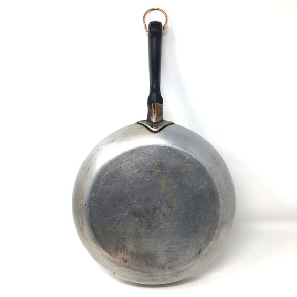 Wear-Ever Aluminum Hallite 10.5" Skillet Fry Pan Copper Toned Lid VTG USA  #2600 - Picture 4 of 14